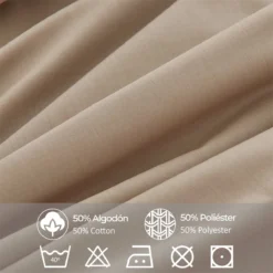 Vipalia - Juego De Sábanas Lisas 3 Piezas 50% Algodón - 50% Poliester. Modelo Rainbow Cama 105 Cm, Color Marrón -Descansaya Tienda De Ventas 0abcb8956e6139f845546c81e5bd5a4cea0b3729 9adc70f08c40465aaee96db6f6900662