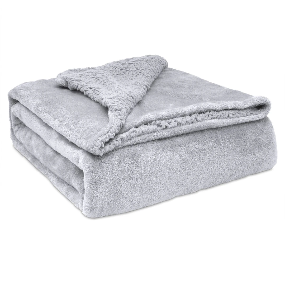Briebe - Manta Sofá Invierno Sedalina Lisa Y Borreguito Polar Sherpa 130x160 Cm Calentita Gruesa Suave, , Gris 2 Briebe - Manta Sofá Invierno Sedalina Lisa Y Borreguito Polar Sherpa 130x160 Cm Calentita Gruesa Suave, , Gris