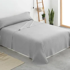 Vipalia - Juego De Sábanas Lisas 3 Piezas 50% Algodón - 50% Poliester. Modelo Rainbow Cama 150 Cm, Color Gris -Descansaya Tienda De Ventas 15713ffeb54557b9425ef333766a81784d0de9ca 0f73a168027d430bbdb9c61d788bfca4