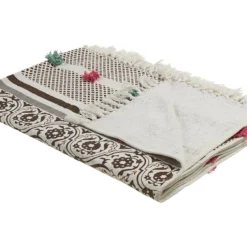 Manta De Algodón Marrón/beige/verde Menta/rosa 130 X 180 Cm CHINSURAH