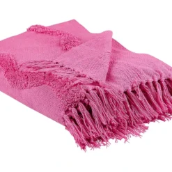 Manta De Algod贸n Rosa 125 X 150 Cm KHARI