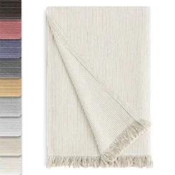 Vipalia Colcha Multiusos Sofa. Plaid Para Cama. Manta Foulard Cubresofa Cubrecama. Comoda Practica Y Suave. Poliester Algodon. Calidad Diseño. Paul 180 X 260 Cm Blanco