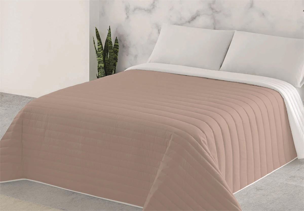 COLCHA BOUTI REVERSIBLE BICOLOR L.104 BEIG/BLANCO CAMA 90 5 COLCHA BOUTI REVERSIBLE BICOLOR L.104 BEIG/BLANCO CAMA 90 - Image 3