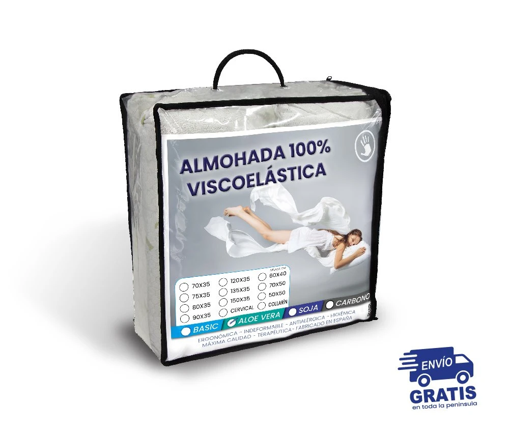 Conjunto De 2 Almohadas Visco Aloe Vera De SonnoMattress 90x35 5 Conjunto De 2 Almohadas Visco Aloe Vera De SonnoMattress 90x35 - Image 3