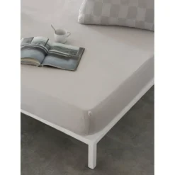 Sábana Bajera Ajustable Naturals ELBA Gris Claro 105 X 190/200 Cm (Cama De 105)
