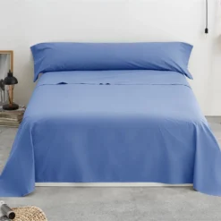 Vipalia - Juego De Sábanas Lisas 3 Piezas 50% Algodón - 50% Poliester. Modelo Rainbow Cama 150 Cm, Color Azul -Descansaya Tienda De Ventas 59eabcc3860d5a3e98b10ab522be46e7b9066b4b 4ca4bc5e5ad34565be8d5e96ca122def