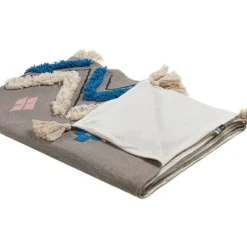 Manta De Algodón Gris/beige/azul/rosa 130 X 180 Cm KOTTAYAM