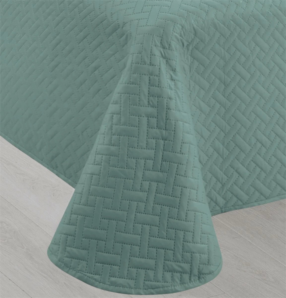 Colcha Lisa + Cojines Acolchada Belmonte Cama 90 Verde 180x260cm 6 Colcha Lisa + Cojines Acolchada Belmonte Cama 90 Verde 180x260cm - Image 4