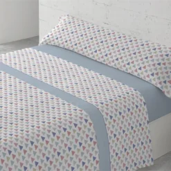 Juego De Sábanas Tres Piezas Cama De 90 Pirámide Azul Donegal