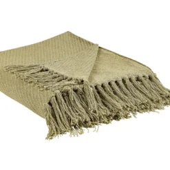 Manta De Algodón Verde Oliva 125 X 150 Cm YARSA