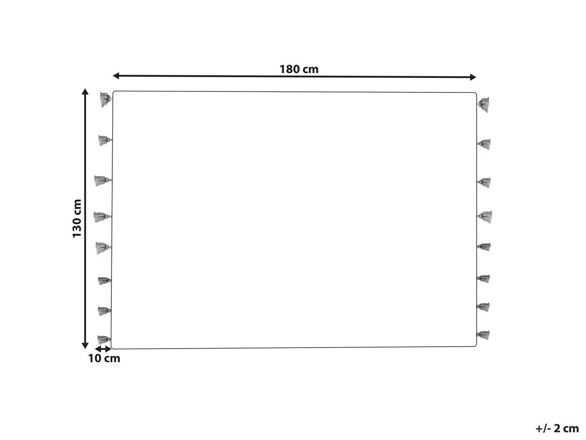 Manta De Algodón Negro/blanco 130 X 180 Cm UNNAO 5 Manta De Algodón Negro/blanco 130 X 180 Cm UNNAO - Image 3