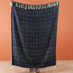 Manta De Algodón/acrílico Azul Oscuro/beige 130 X 170 Cm TAARI -Descansaya Tienda De Ventas 9dd3ced31bc9877d4ff6ca61e01d6e11ab75ad3c 5896a7b1f2754f00aea151e66baa4d95