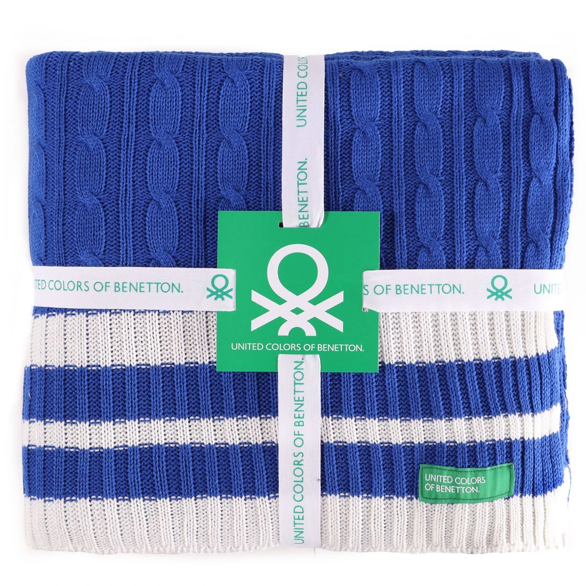 Benetton Manta 140X190Cm 200Gsm 100% Algodón De Punto Azul Rainbow 5 Benetton Manta 140X190Cm 200Gsm 100% Algodón De Punto Azul Rainbow - Image 3