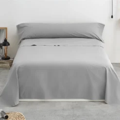 Vipalia - Juego De Sábanas Lisas 3 Piezas 50% Algodón - 50% Poliester. Modelo Rainbow Cama 150 Cm, Color Gris -Descansaya Tienda De Ventas a0f6e9f940d71a09a092d27c001787a81a091656 6267f7555fa74d66b0c91f83bf67723a