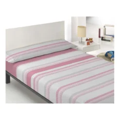 Acomoda Textil – Juego Sábanas Estampadas De Verano. (Espiral Rosa, Cama 105 Cm)