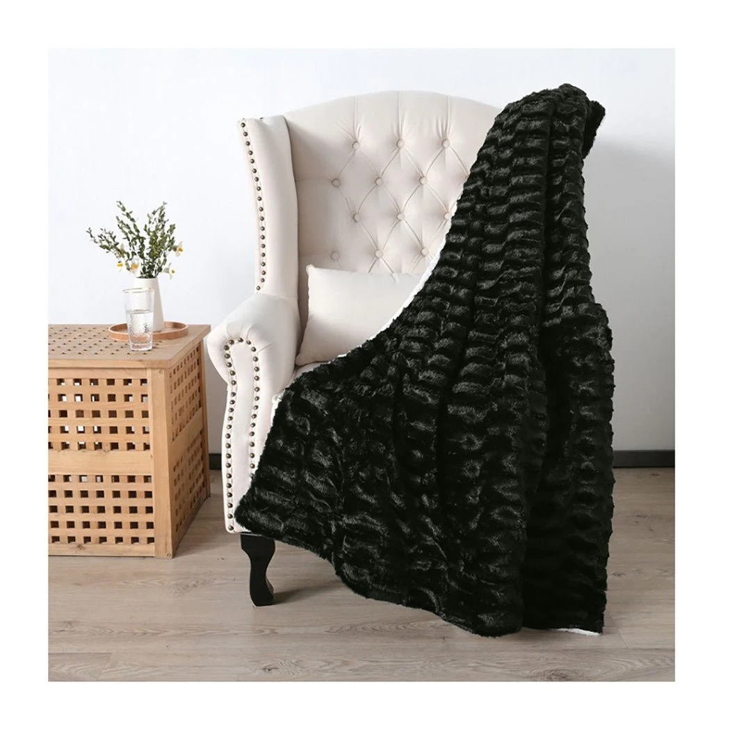 Acomoda Textil - Manta Piel Sintética 130x170 Cm, Manta Borreguito Extra Suave Para Sofá, Sillón Y Viaje Negro. (130x170 Cm) 6 Acomoda Textil - Manta Piel Sintética 130x170 Cm, Manta Borreguito Extra Suave Para Sofá, Sillón Y Viaje Negro. (130x170 Cm) - Image 4