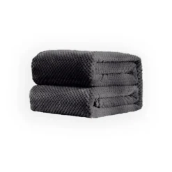 Acomoda Textil - Manta De Sedalina 220x240 Cm. Manta Cálida, Transpirable, Suave Y Ligera Para Sofá, Cama Y Viaje. (Negro)