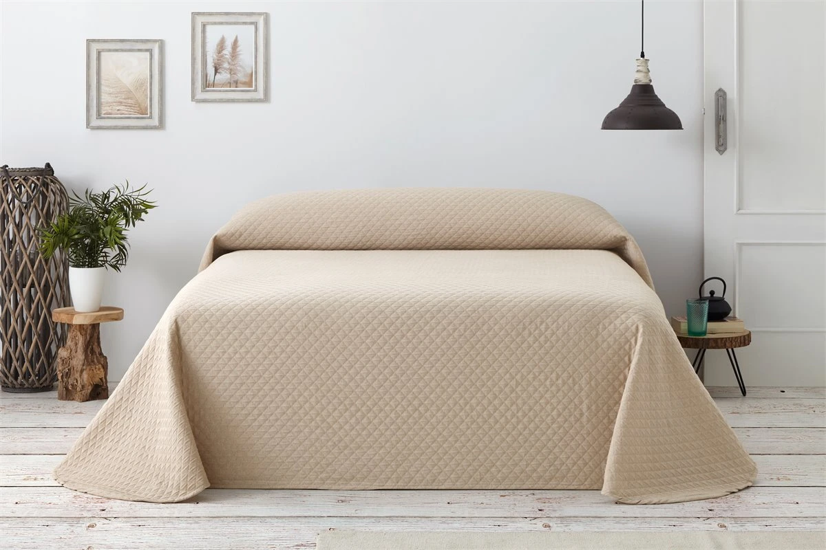 Vipalia - Colcha Bouti Pique 30% Algodón - 70% Poliester. Modelo Silver Cama 90 Cm - 180x260 Cm, Color Beige/Marfil 5 Vipalia - Colcha Bouti Pique 30% Algodón - 70% Poliester. Modelo Silver Cama 90 Cm - 180x260 Cm, Color Beige/Marfil - Image 3