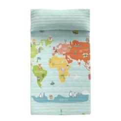 World Map Colcha Cama 80/90 (180x260 Cm) Multicolor -Descansaya Tienda De Ventas d60605bb9c73068a50147ecd508c2b62f68f8775 af681c34c6324127b394698d349ea3f3