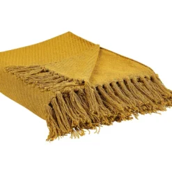 Manta De Algodón Amarillo Mostaza 125 X 150 Cm YARSA