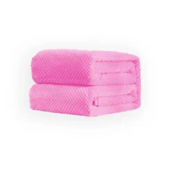 Acomoda Textil - Manta De Sedalina 220x240 Cm. Manta Cálida, Transpirable, Suave Y Ligera Para Sofá, Cama Y Viaje. (Rosa)