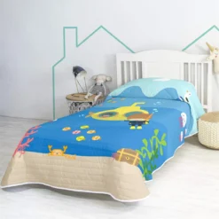 Yellow Submarine Colcha Cama 105 (200x260 Cm) Multicolor
