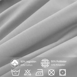 Vipalia - Juego De Sábanas Lisas 3 Piezas 50% Algodón - 50% Poliester. Modelo Rainbow Cama 150 Cm, Color Gris -Descansaya Tienda De Ventas fe0b66713280e9852738b07dec837dfc13b5b6eb c3ee84c43a9545fea5798d49f2adbf19